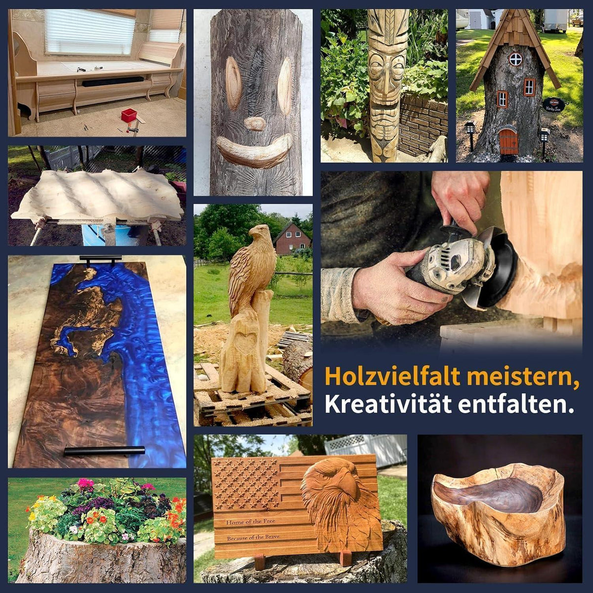 Holz Schleifscheiben 125mm für Winkelschleifer, 4 Stück