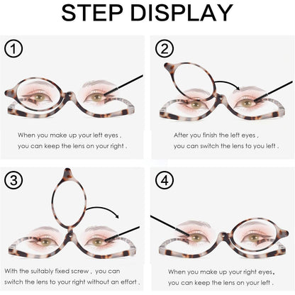 Lesebrille Flip-Design für Make-up Grau Schildkröte 2.0x