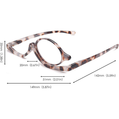Lesebrille Flip-Design für Make-up Grau Schildkröte 2.0x