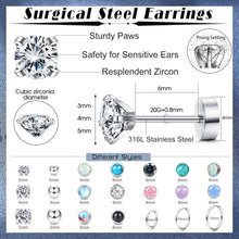 21Pairs Chirurgenstahl Damen Ohrringe Set Zirkonia Opal