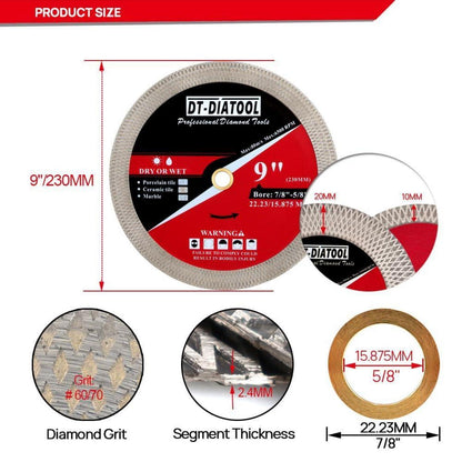 Diamant-Trennscheibe 230mm 5er-Set für Fliesen & Marmor