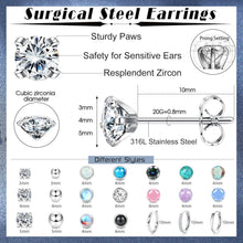 JeweBella 21Pairs Damen Chirurgenstahl Zirkonia Ohrringe Set