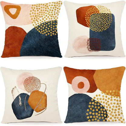 Leinen Kissenbezüge 60x60 - 4er Set, Modern & Boho