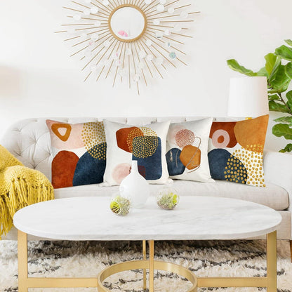 Leinen Kissenbezüge 60x60 - 4er Set, Modern & Boho