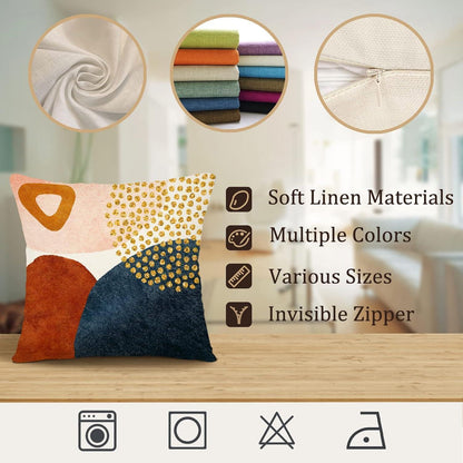 Leinen Kissenbezüge 60x60 - 4er Set, Modern & Boho