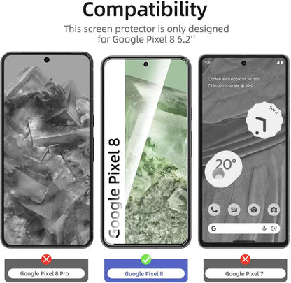 Panzer Schutz Glas Google Pixel 8 - 3 Stück 9H Härte