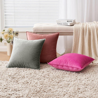 EMEMA Samt Kissenbezug 45x45 cm 2er Set Marmelade Sofakissen Stilvoll Elegantes Design