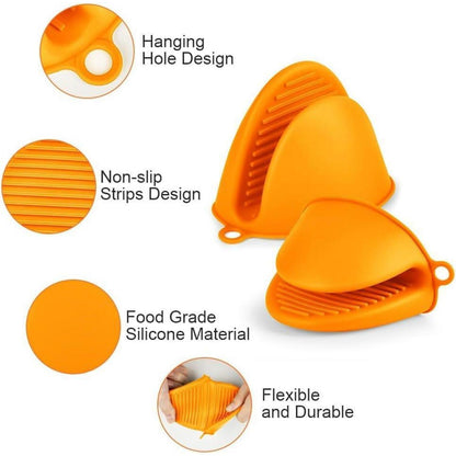 Hitzebeständige Silikon Ofenhandschuhe - Orange