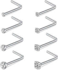 Nasenpiercing Set Kristall Nasenring Silber Gold 20G 18G Ringe