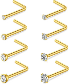 Nasenpiercing Set Chirurgenstahl Kristall Gold Silber 20G 18G