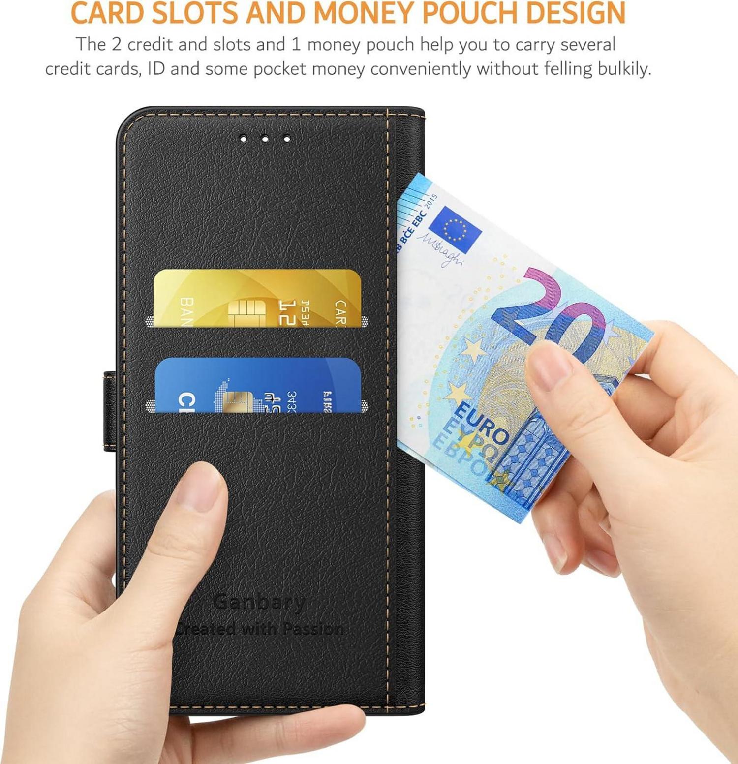 Honor Magic5 Lite Leder Handyhülle mit Kartenschlitzen