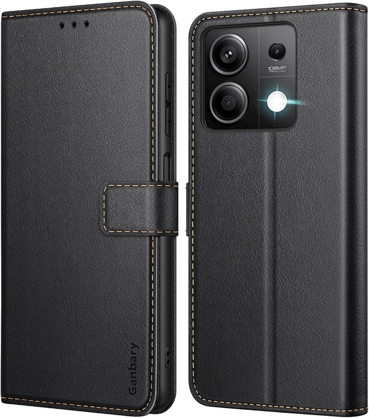 Handyhülle Xiaomi Redmi Note 13 5G Leder Klapphülle Schwarz