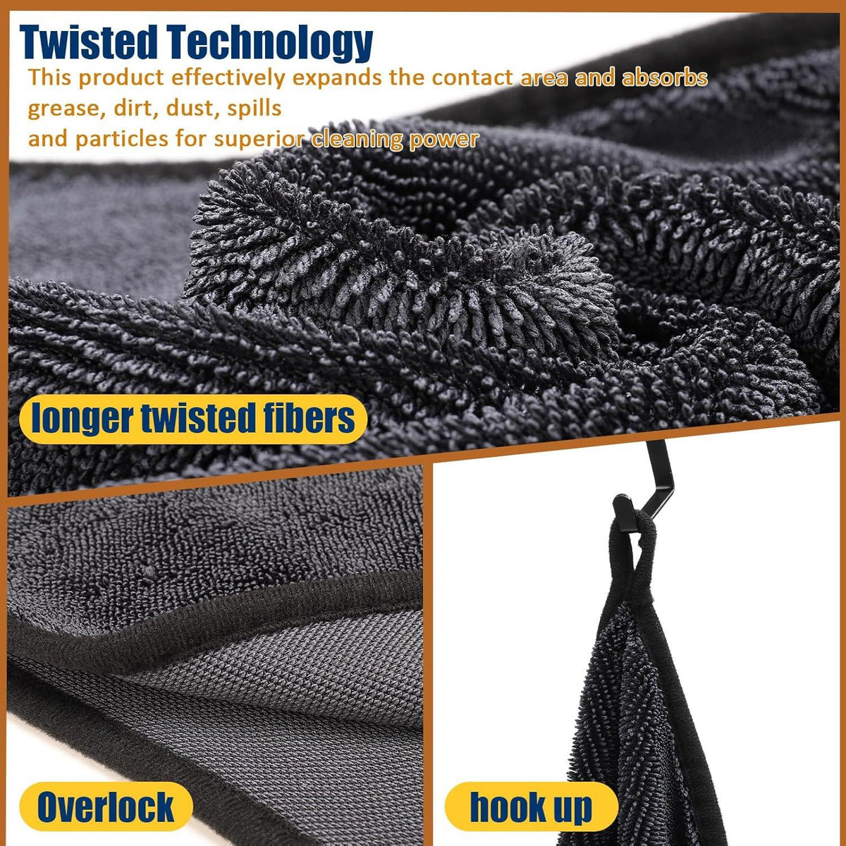 Trockentuch Mikrofaser 40x60cm 2er Set Handtuch Bad Küche Saugfähig