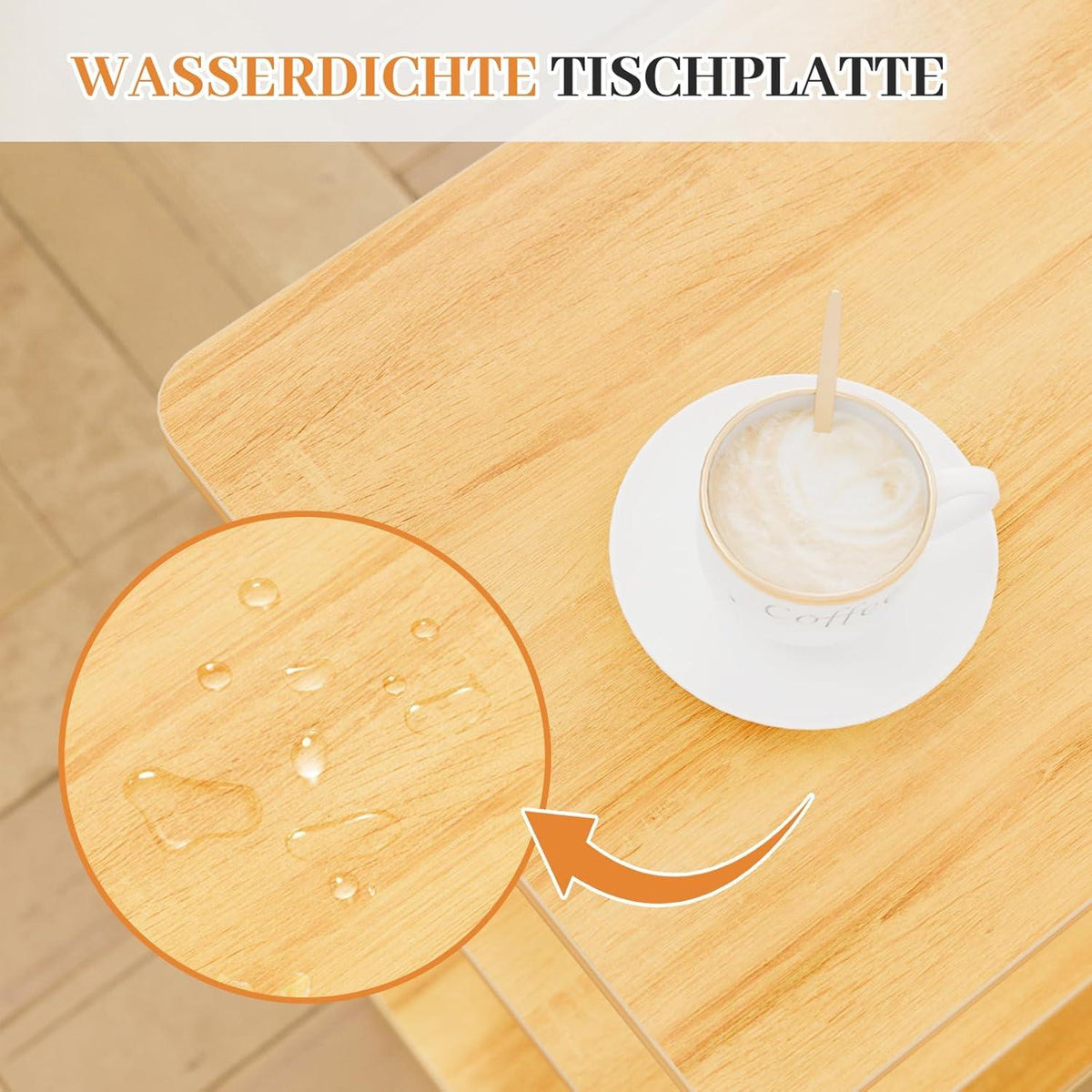 Moderne 3-stöckige Beistelltisch Holz Klein 40x30x61.5cm - Natur