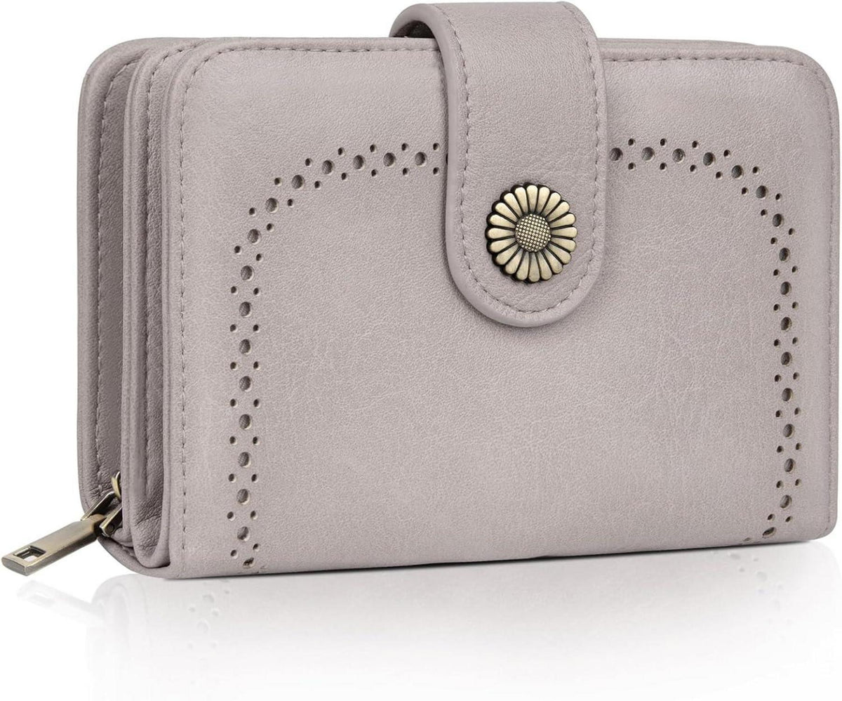 Vintage Damen Geldbörse Große Kapazität RFID Leder Brieftasche
