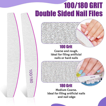Professionelle Nagelfeilen 100/180 Körnung Set 25 Stück