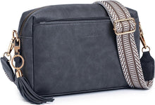 Damen Umhängetasche Veganem Leder Crossbody Handtasche Grau