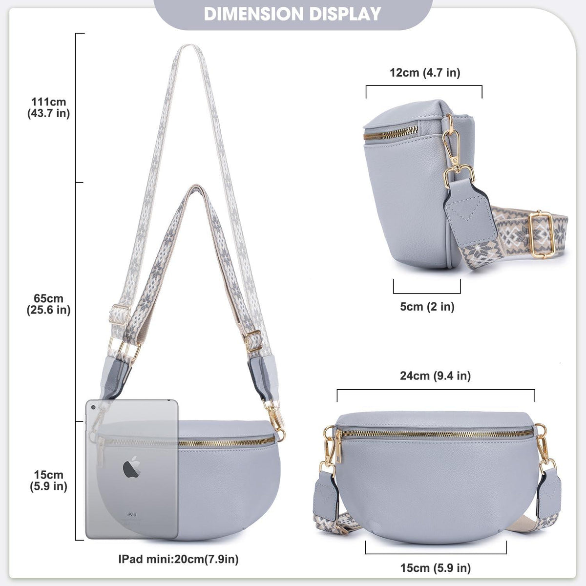 Elegante Damen Umhängetasche RFID-Schutz Veganes Leder