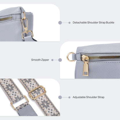 Damen Umhängetasche RFID Blockierung Bauchtasche Veganes Leder