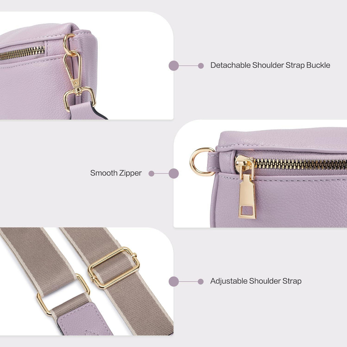 Damen Umhängetasche RFID Blockierung Veganes Leder Crossbody Tasche