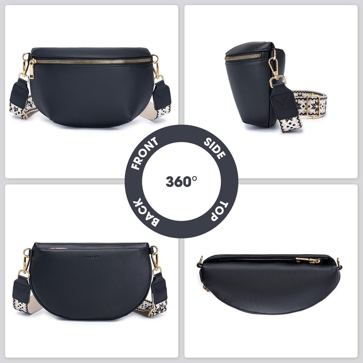 Kleine Damen Umhängetasche RFID Blockierung PU Leder Crossbody Bag