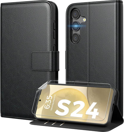 Samsung Galaxy S24 Hülle mit Magnet RFID Schutz 360° Schutz PU