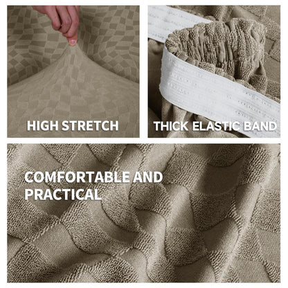 Sofa Sitzkissenbezug Stretch Khaki 1 Sitzer
