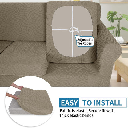 Sofa Sitzkissenbezug Stretch Khaki 1 Sitzer