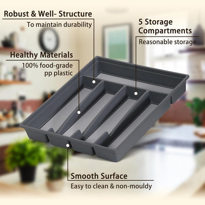 Kunststoff Besteckkasten für Schubladen Organizer 5 Fächer 33 x 28 x