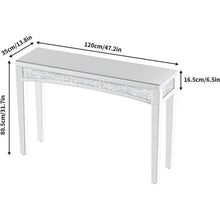 Konsolentisch Silber Kristall 120cm | Moderner Flurtisch mit Spiegel