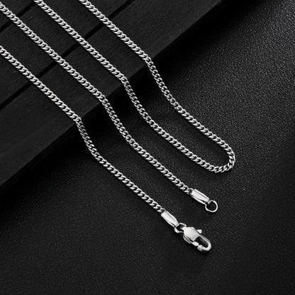 Halskette Herren Edelstahl 2mm Panzerkette Cuban Link Gold Silber KRKC&CO 61cm