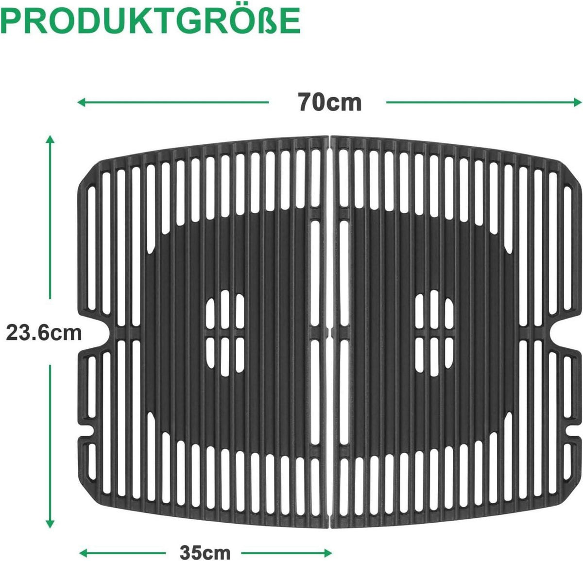 Gusseisen Grillrost 35x47 cm für 2-Brenner