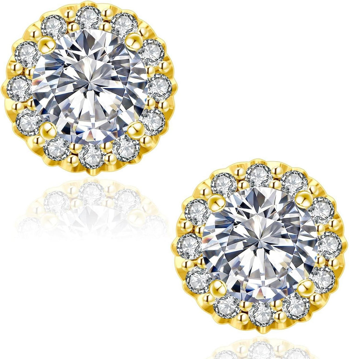 Damen Moissanite Ohrringe 925 Silber Halo Diamant 1,0/2,0 Karat VVS1