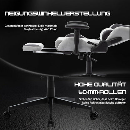 Ergonomischer Gaming Stuhl 180 kg Belastbarkeit in Lederoptik