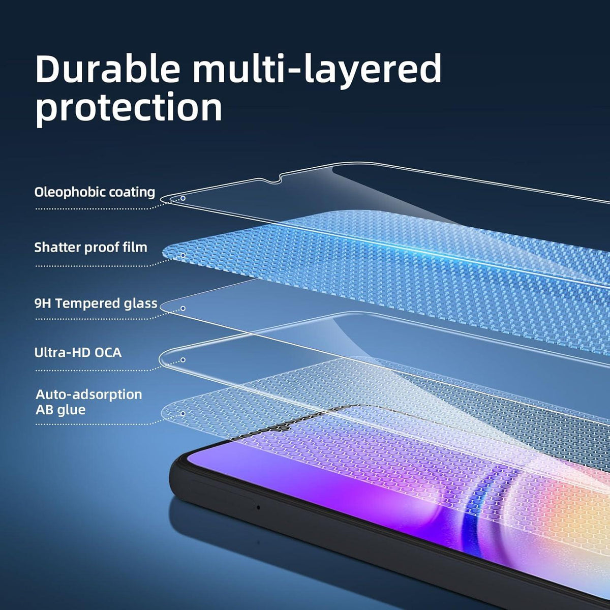 Panzer Schutz Glas Samsung Galaxy A05 A05s 9H Härte 3er Set
