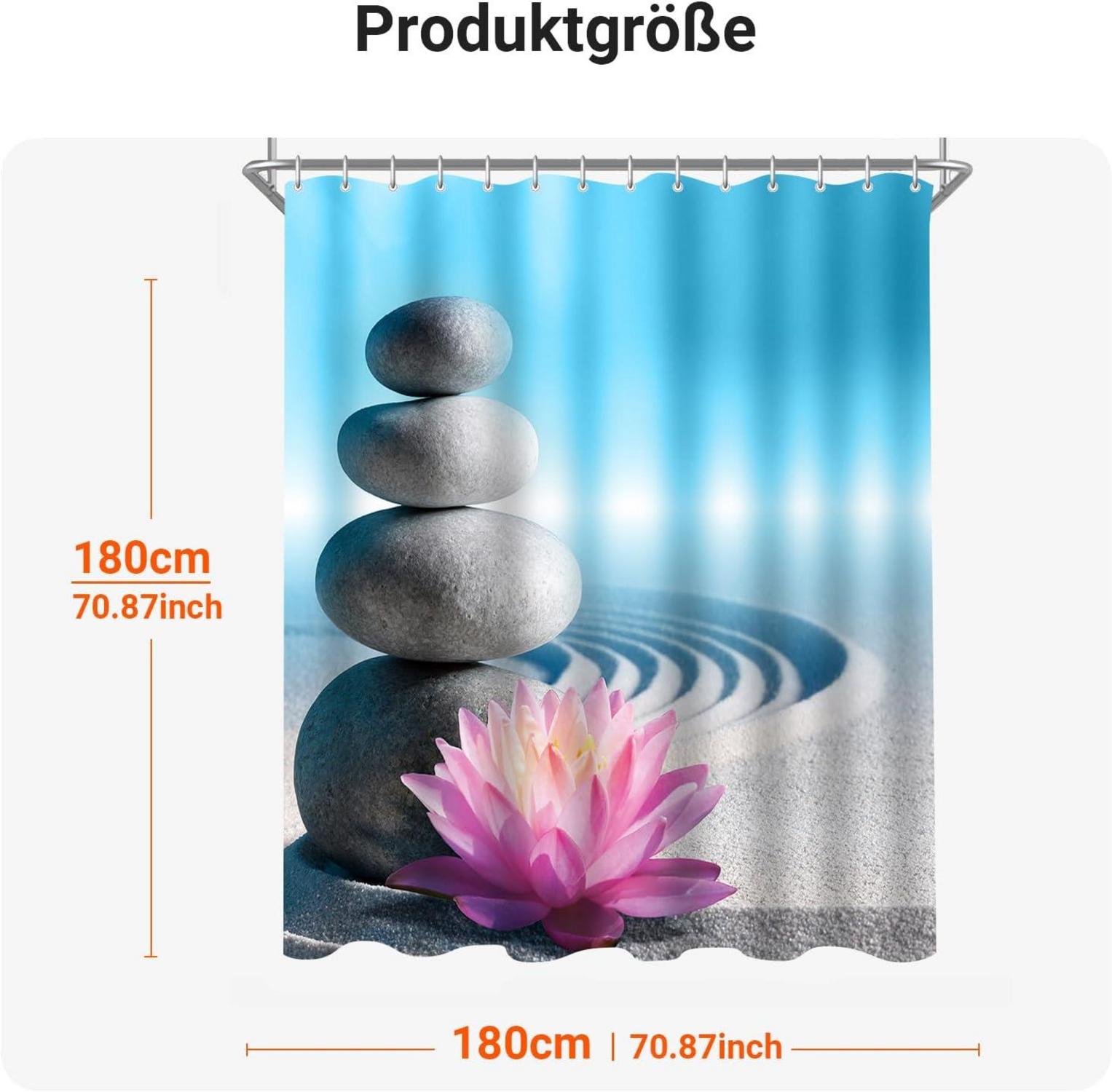 Duschvorhang 180x180cm Kieswüste Antischimmel Textil wasserabweisend Polyester