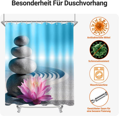 Duschvorhang Kieswüste 240x180cm Antischimmel Textil Wasserabweisend