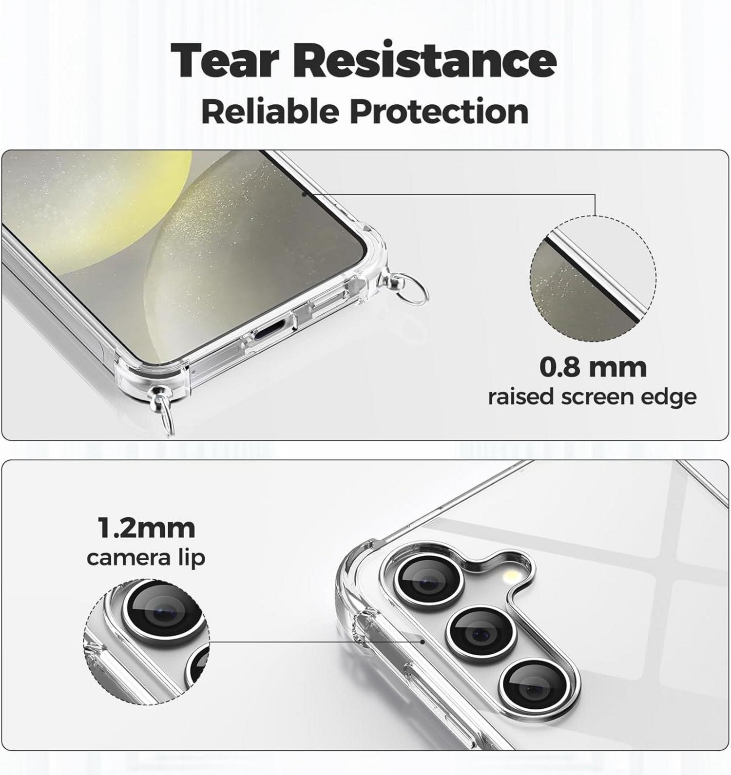 Caslord Handykette für Samsung Galaxy S24 Plus, Transparente Hülle mit Bands