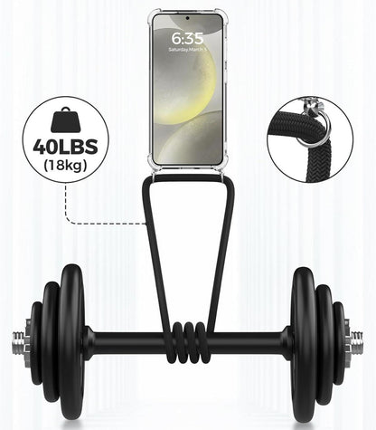 Handykette Samsung Galaxy S24 Necklace Hülle Transparent Schwarz
