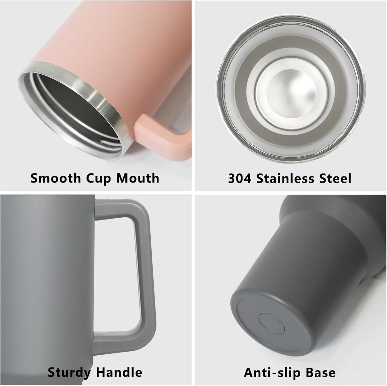 Thermobecher 2-in-1-Deckel 1180ML, Kaffeebecher to go Trinkbecher