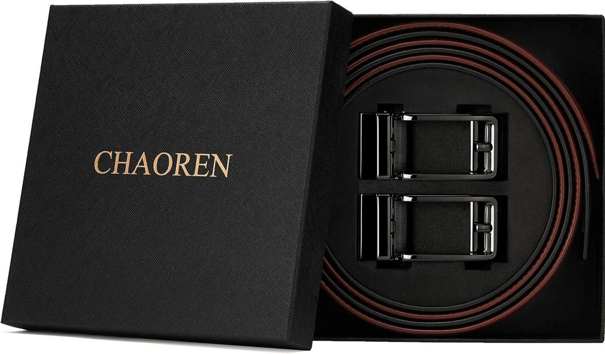 Herren Ledergürtel Automatik 35mm Schwarz Cognac 100-115cm