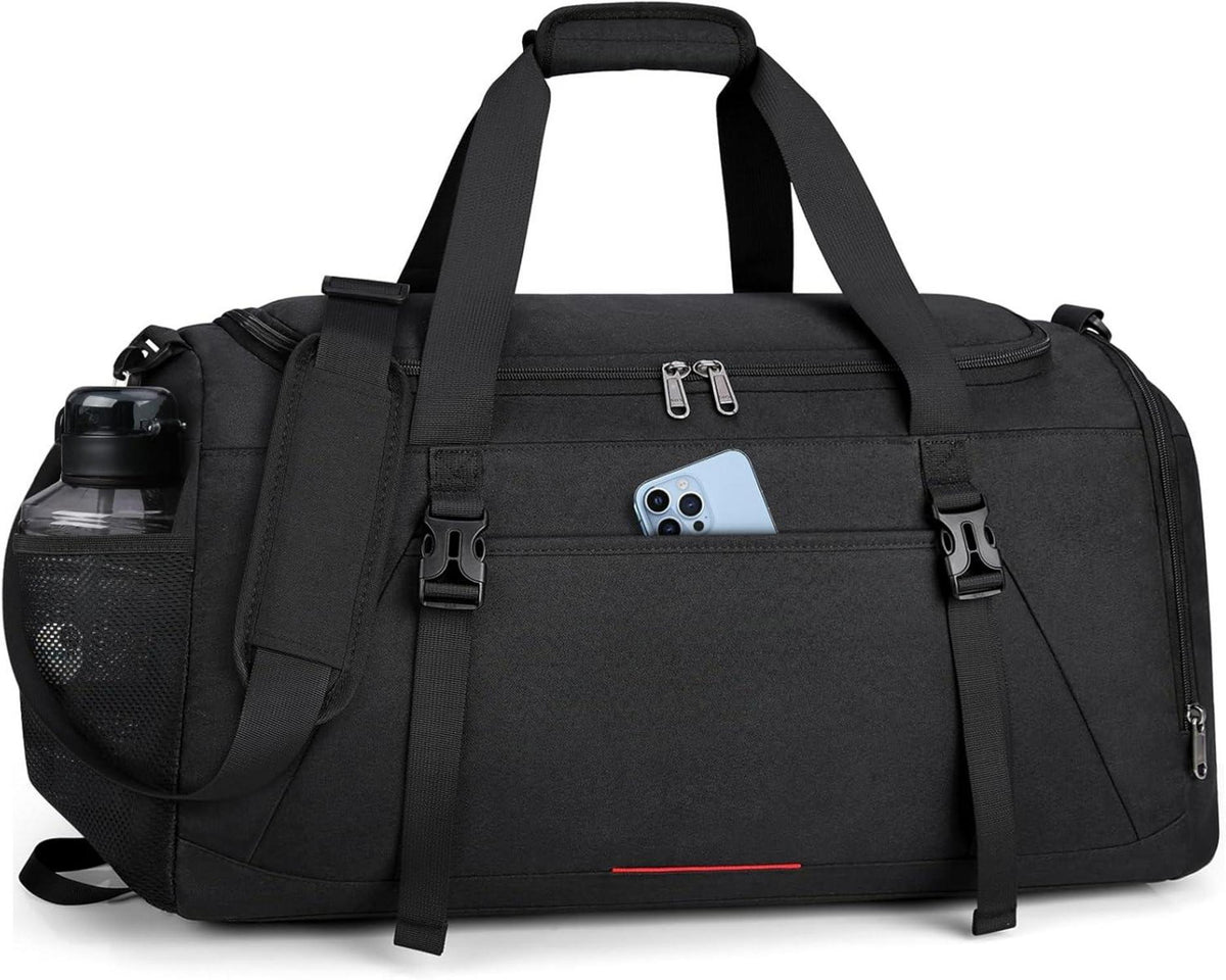 Sporttasche mit Schuhfach und Nassfach 55L Schwarz