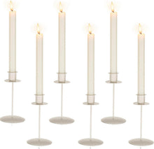 Kerzenhalter Stabkerzen 6er Set Weiß Metall Vintage Modern Festlich