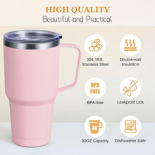 Livole 30oz Doppelwandiger Thermobecher mit Strohhalm und