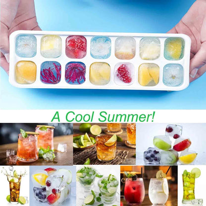 Silikon Eiswürfelform mit Deckel – 4er Set für klare Eiswürfel