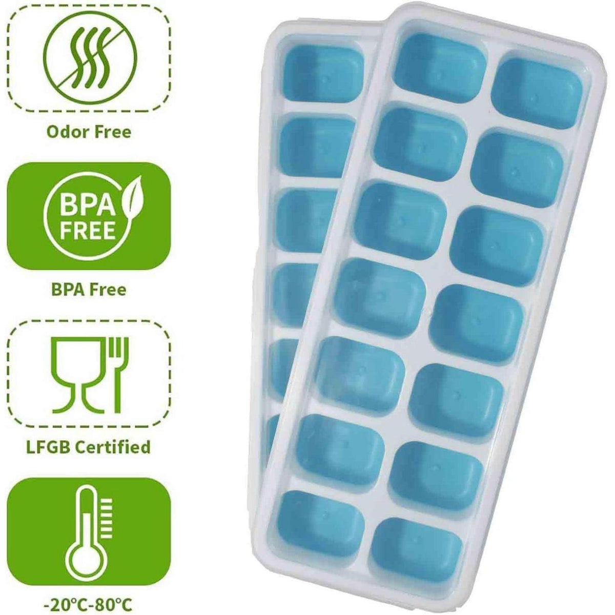 Silikon Eiswürfelform mit Deckel – 4er Set für klare Eiswürfel