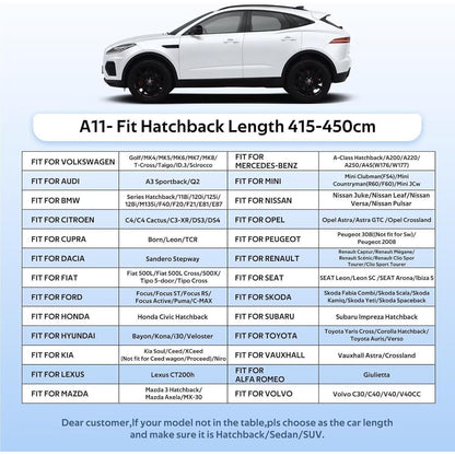 Autoabdeckung Schrägheck Wasserdicht & Atmungsaktiv – Grau Blau 415-450cm