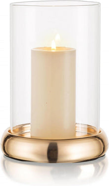 Windlicht Kerzenständer Glaszylinder Stumpenkerzen Deko Gold