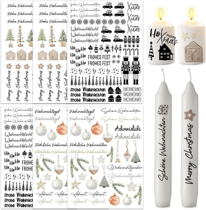 Kerzentattoos Weihnachten Happy New Year Wasserschiebefolie Kerzen 6