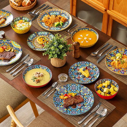 Tafelservice 12 Personen Porzellan 48tlg Geschirr Set Suppe Dessert Sc​​hale